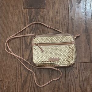 Vera Bradley Gold Crossbody Bag with Quilted Texture